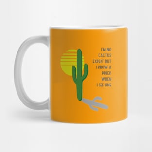 Color blocking desert landscape abstract vibrant art prick joke cactus expert Mug